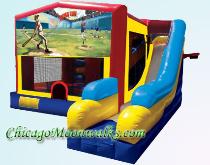 7 in 1 Baseball Combo Moonwalk Bounce House Rental Chicago