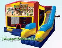 Western Cowboy Moonwalk Rental Chicago, Moon Bounce Inflatable, moonjump